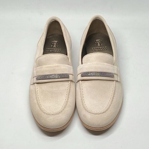 Brunello Cucinelli Embellished Suede Leather Loafers size 37 - Picture 3 of 14